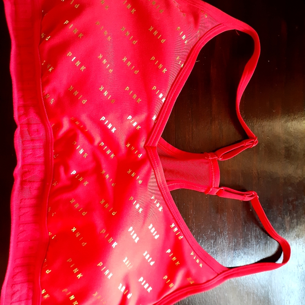 Pink sports bra